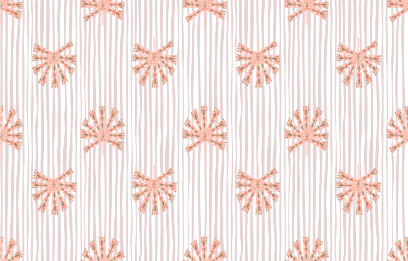 Flower vinyl rug in geometric pastel pink design - TenStickers