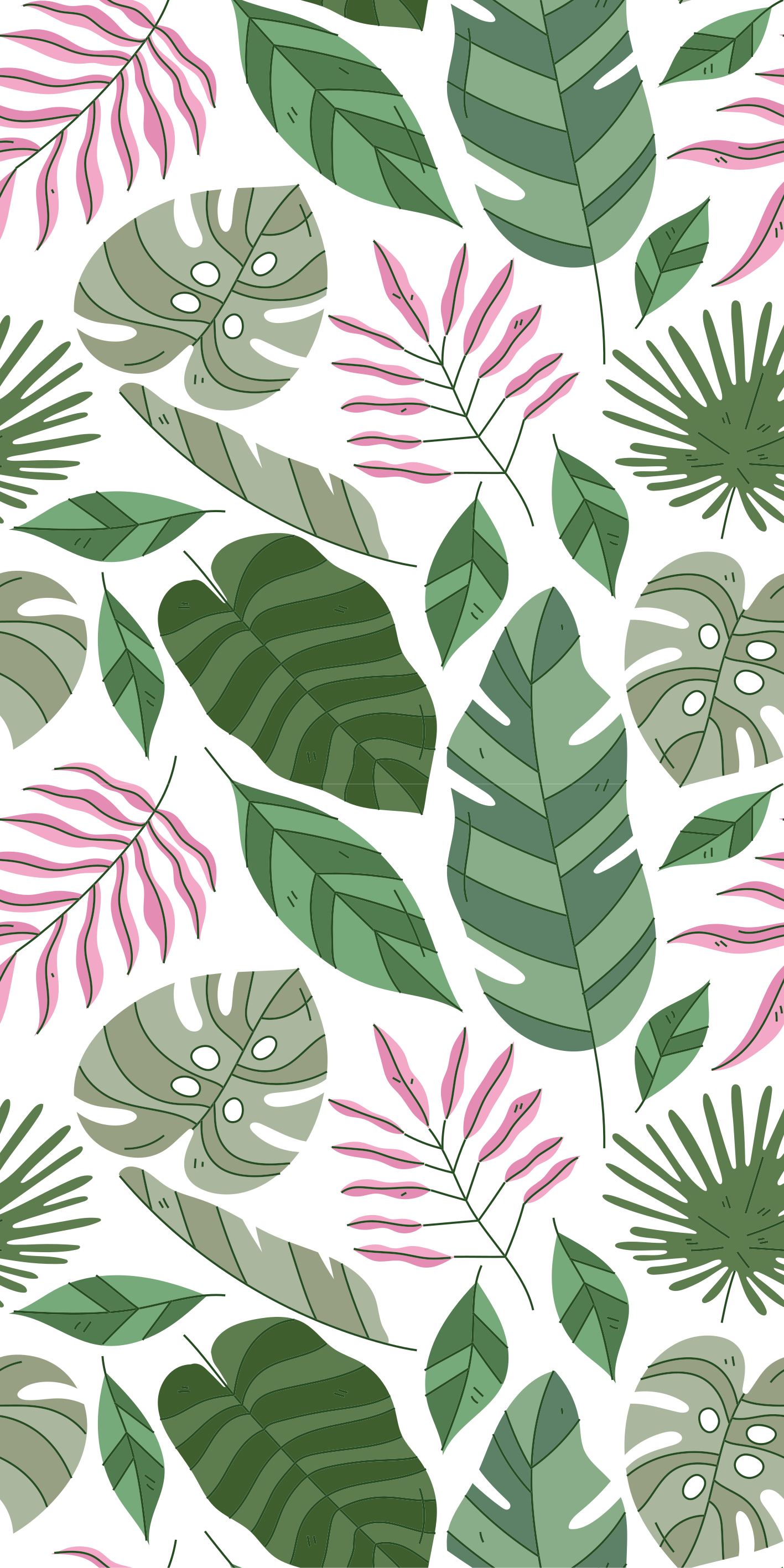 Flower vinyl rug tropical minimalist garden plants - TenStickers