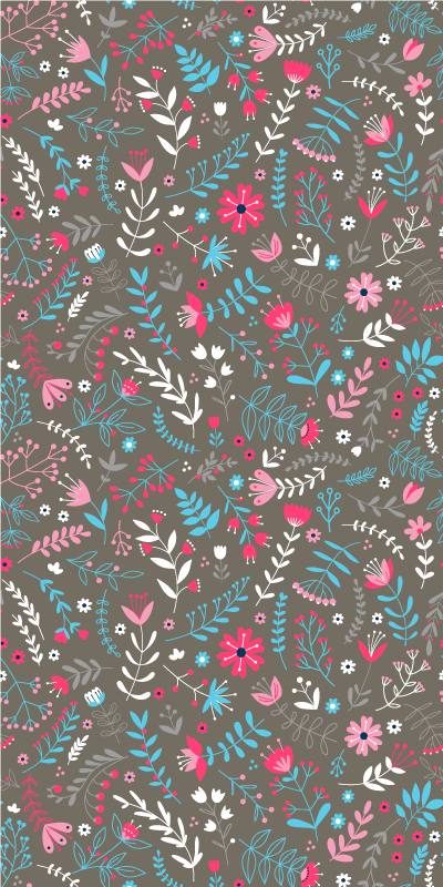 Flower vinyl rug with vibrant tiny floral design - TenStickers