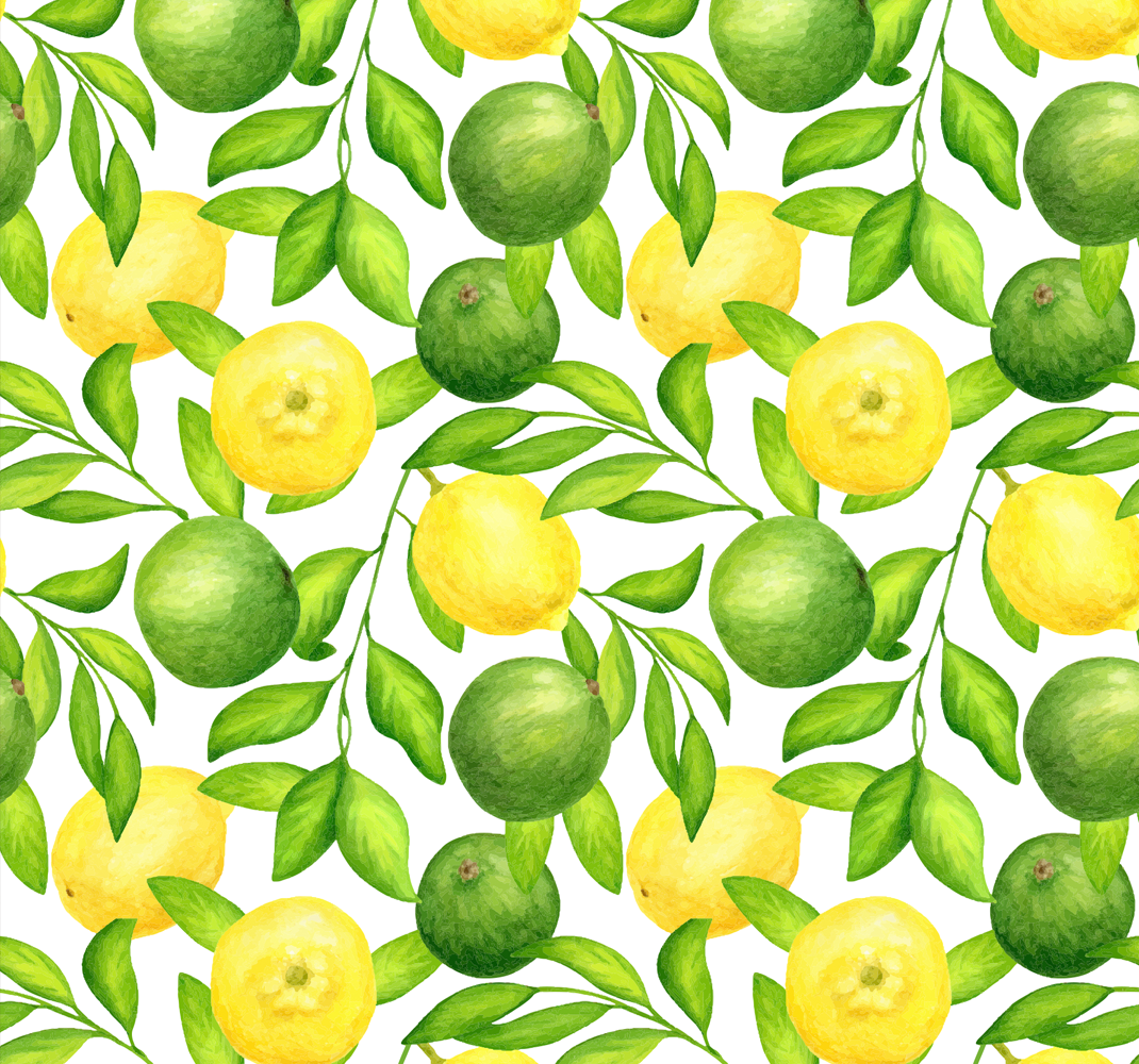 Kitchen vinyl rug lemons and limes design - TenStickers