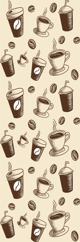 Kitchen vinyl rug with coffee mug bean pattern - TenStickers