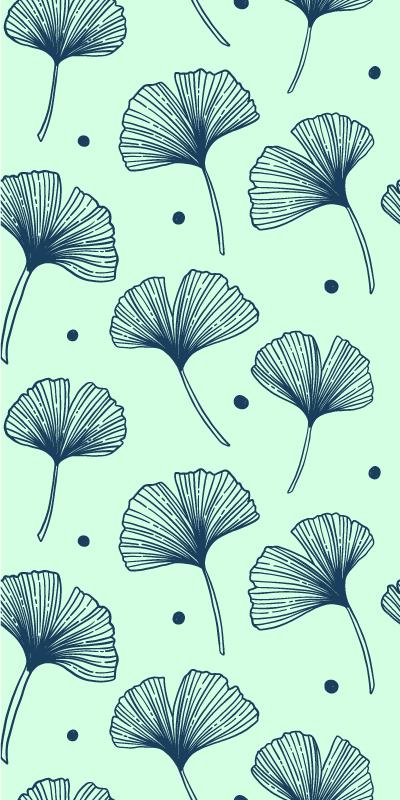 Kitchen vinyl rug in blue floral pattern - TenStickers