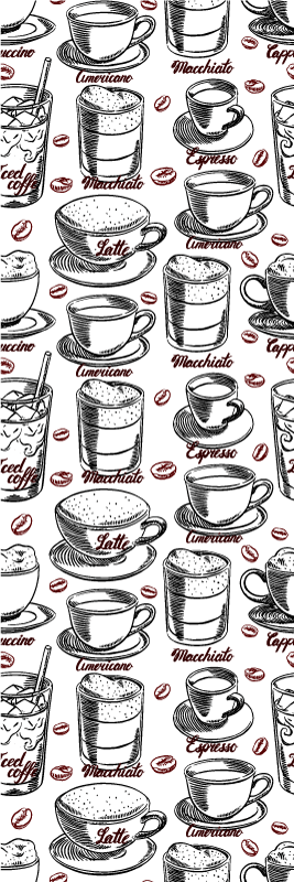 Coffee pattern kitchen vinyl rug - TenStickers