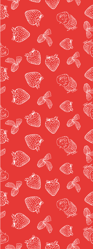 Kitchen vinyl rug seamless strawberry doodle pattern - TenStickers