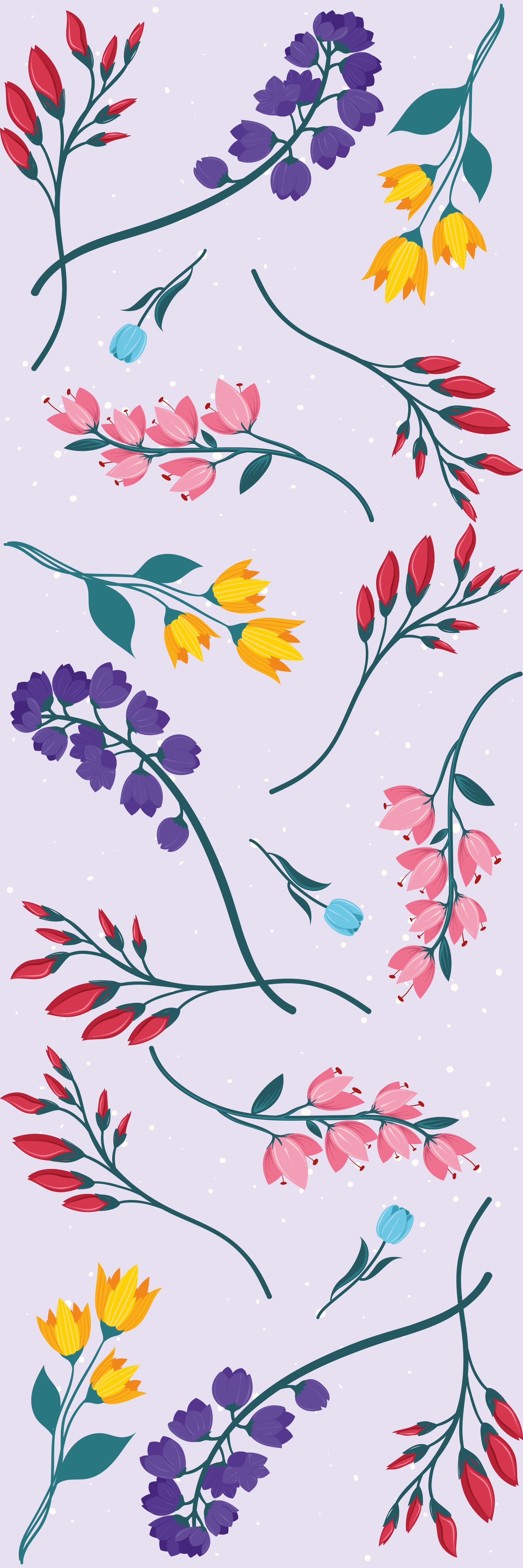 Flower vinyl rug garden minimalistic floral design - TenStickers