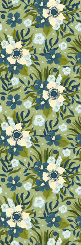Flower vinyl rug floral nature design - TenStickers