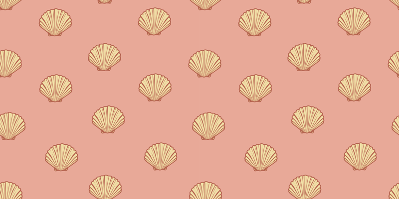 Flower vinyl rug with seashell pattern design - TenStickers