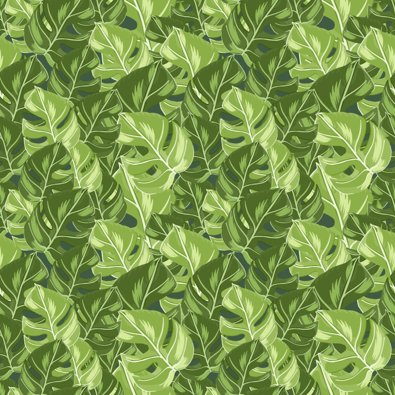Flower vinyl rug with lush leaf designs - TenStickers