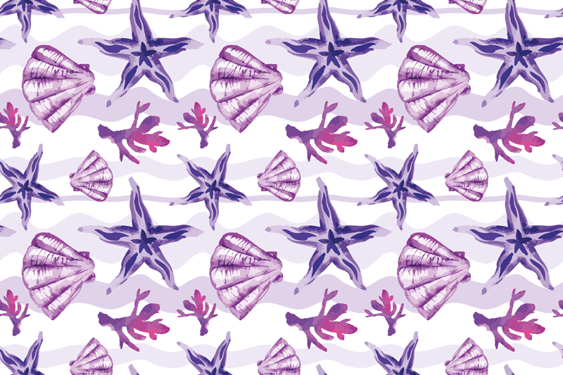 Flower vinyl rug coral shell design - TenStickers