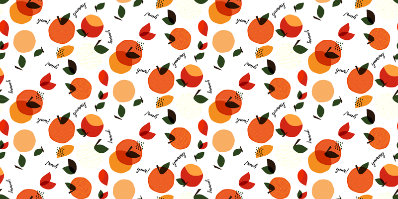 Flower vinyl rug with fruit inspired design - TenStickers