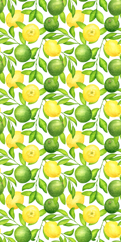 Flower vinyl rug with lemon and lime design - TenStickers