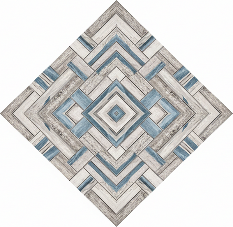 Living room vinyl rug with rustic wood design - TenStickers