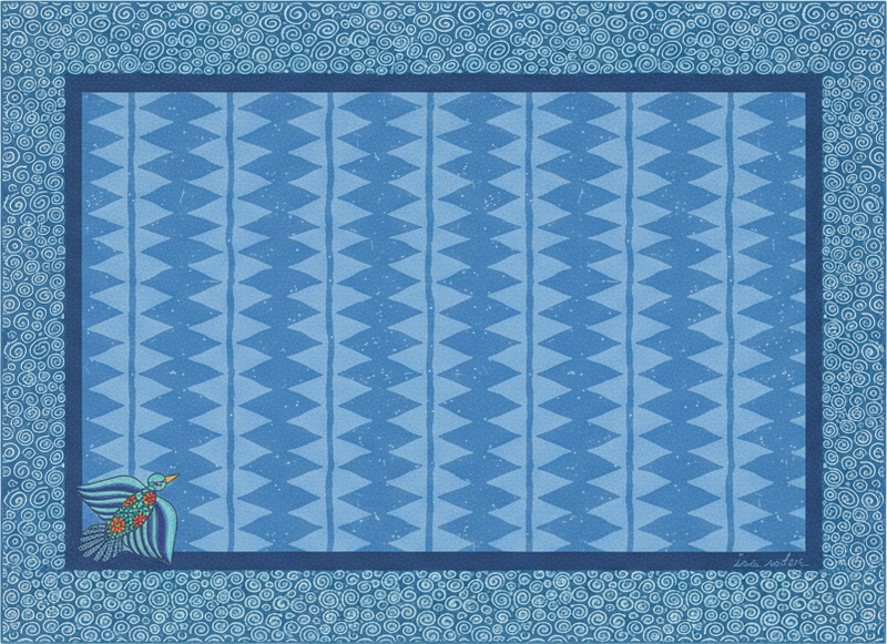 Living room vinyl rug with bluebird design - TenStickers