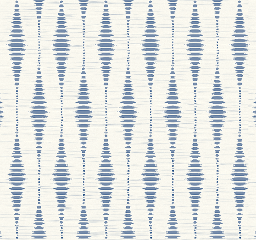 Geometric vinyl rug rabaul ikat in blue and beige - TenStickers