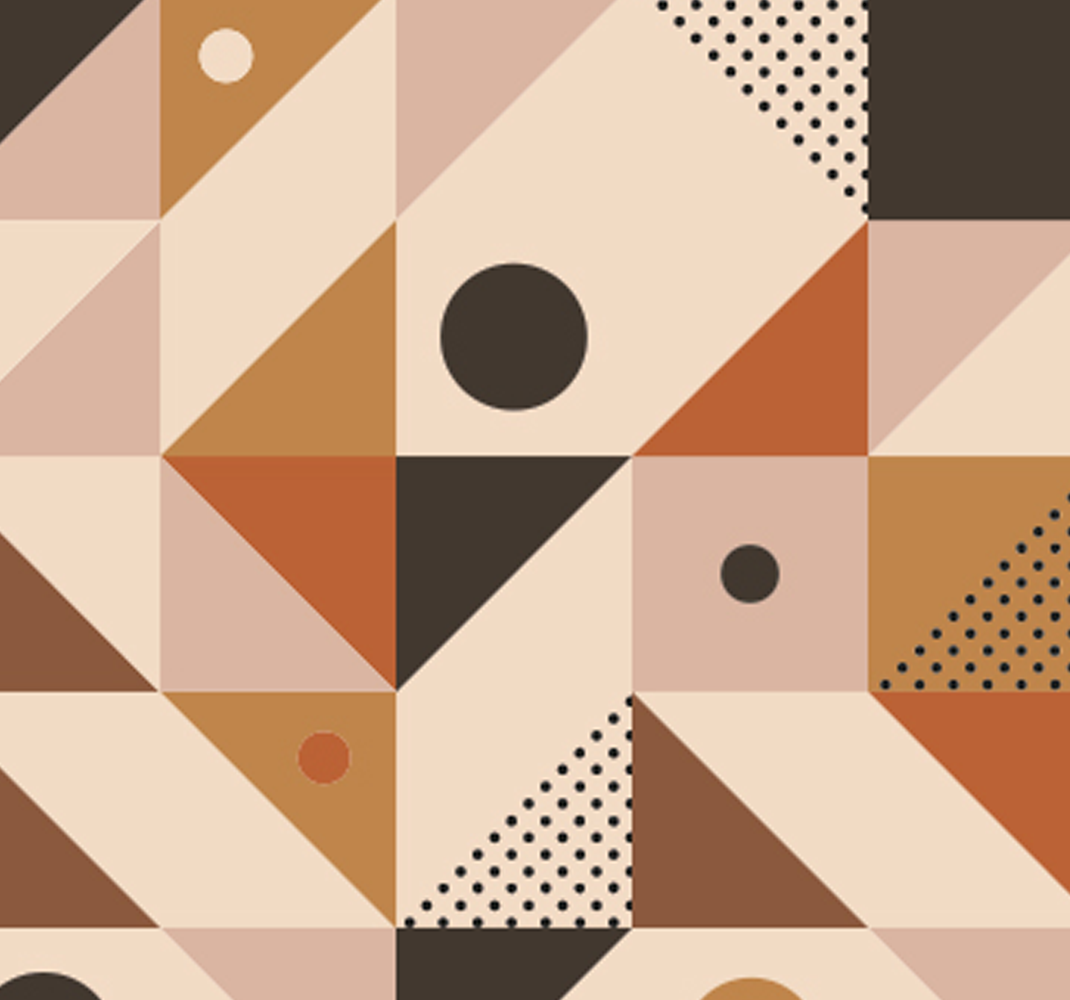 Geometric vinyl rug in brown patchwork - TenStickers