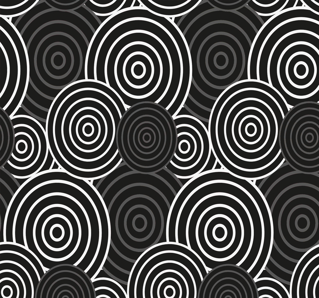 Geometric vinyl rug with black circle background - TenStickers