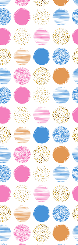 Geometric vinyl rug with colorful dot design - TenStickers