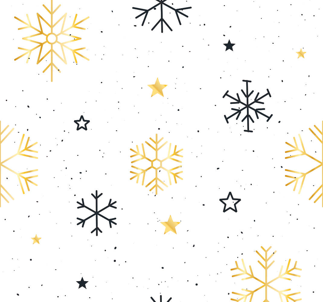 Christmas vinyl rug black and gold snowflakes - TenStickers