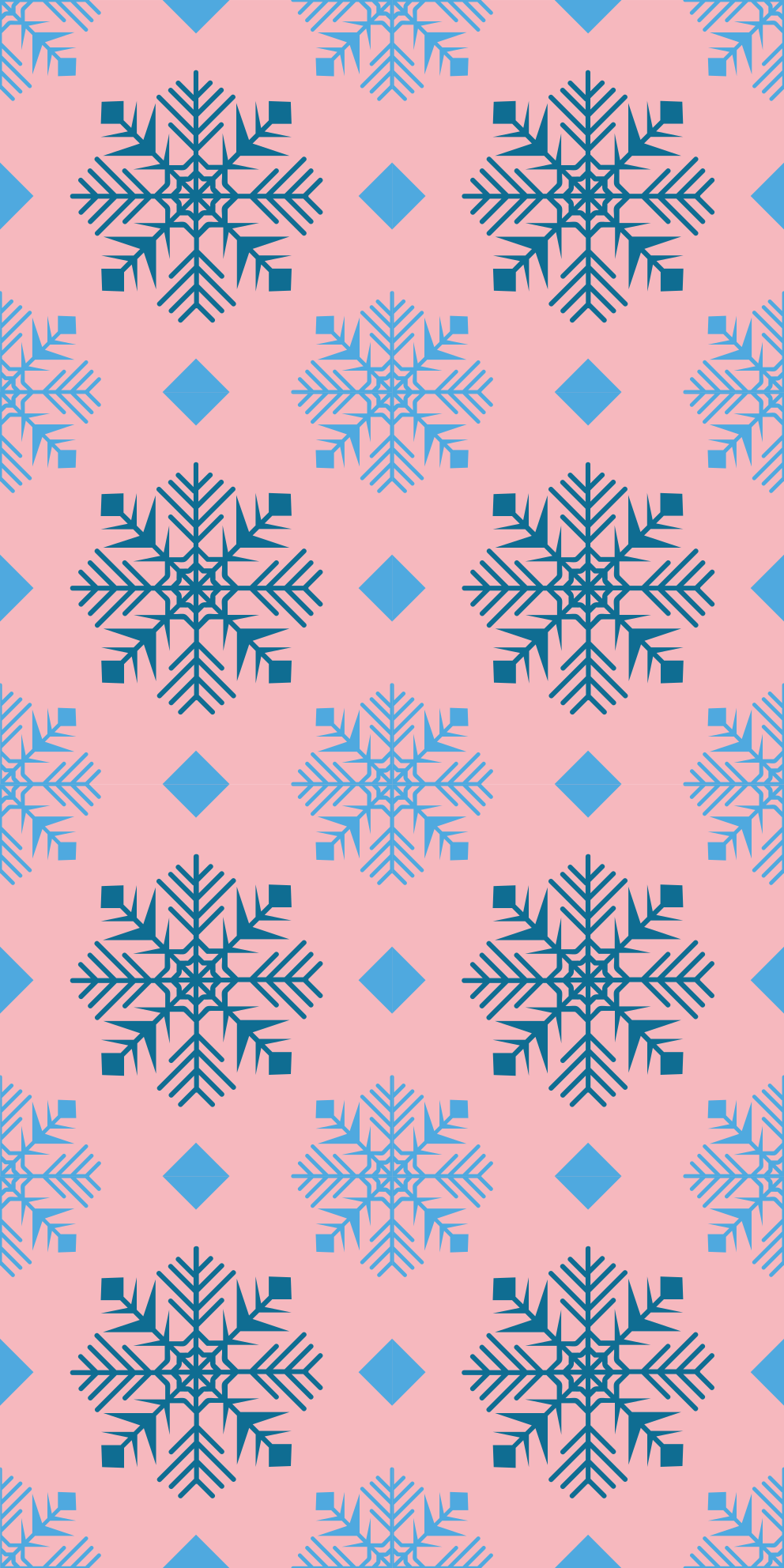 Christmas vinyl rug with pink and blue snowflakes - TenStickers