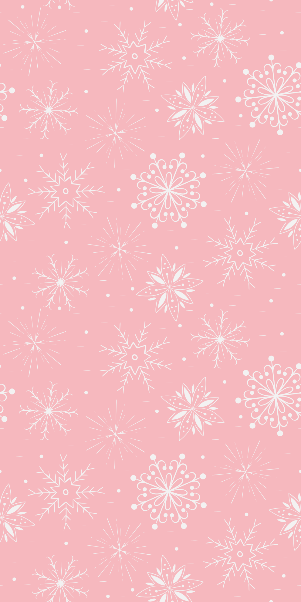 Christmas vinyl rug white snowflakes on pink - TenStickers