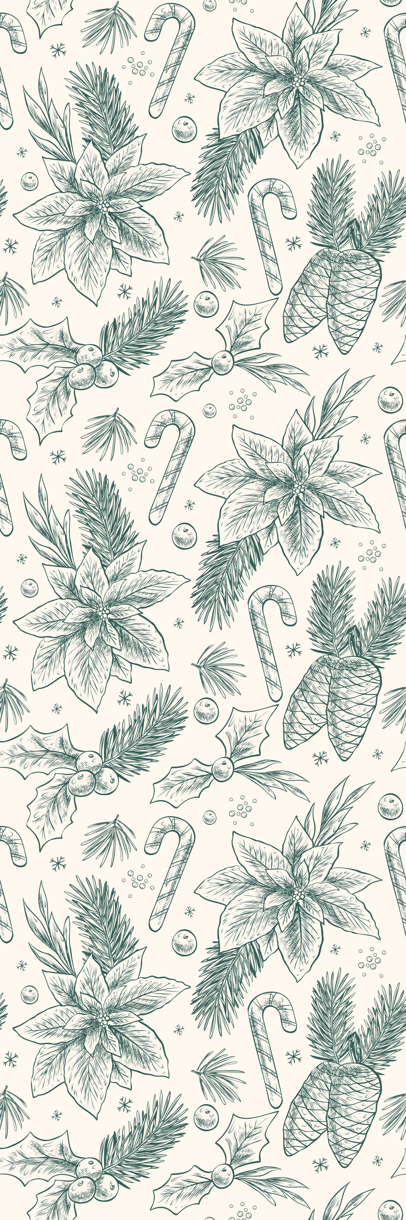 Christmas vinyl rug hand-drawn gift sketch design - TenStickers