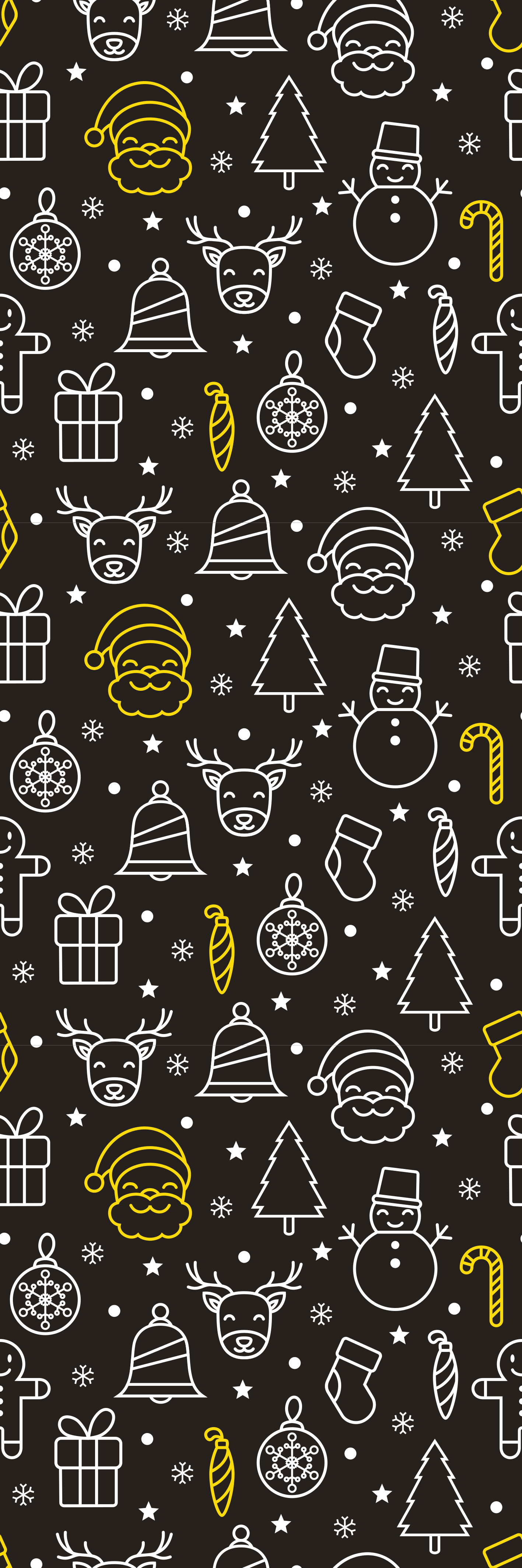 Christmas vinyl rug with white and yellow pattern - TenStickers