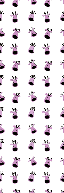 Christmas vinyl rug pink deer pattern - TenStickers