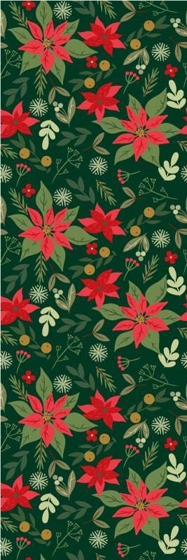 Christmas vinyl rug with leaves christmas decor - TenStickers