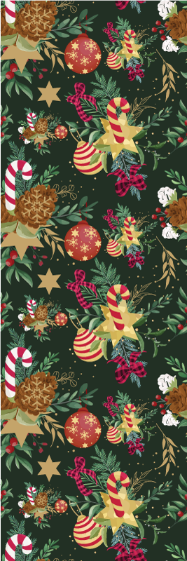Christmas vinyl rug with branches holiday decor - TenStickers