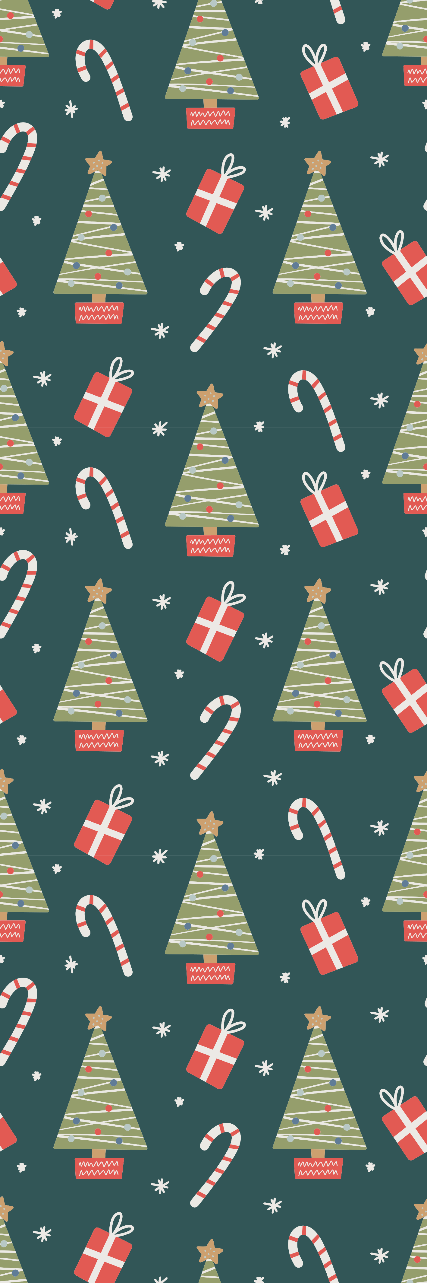 Christmas vinyl rug with colorful trees and presents - TenStickers