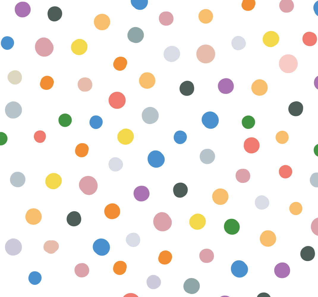 Bedroom vinyl rug with colorful dots on white - TenStickers