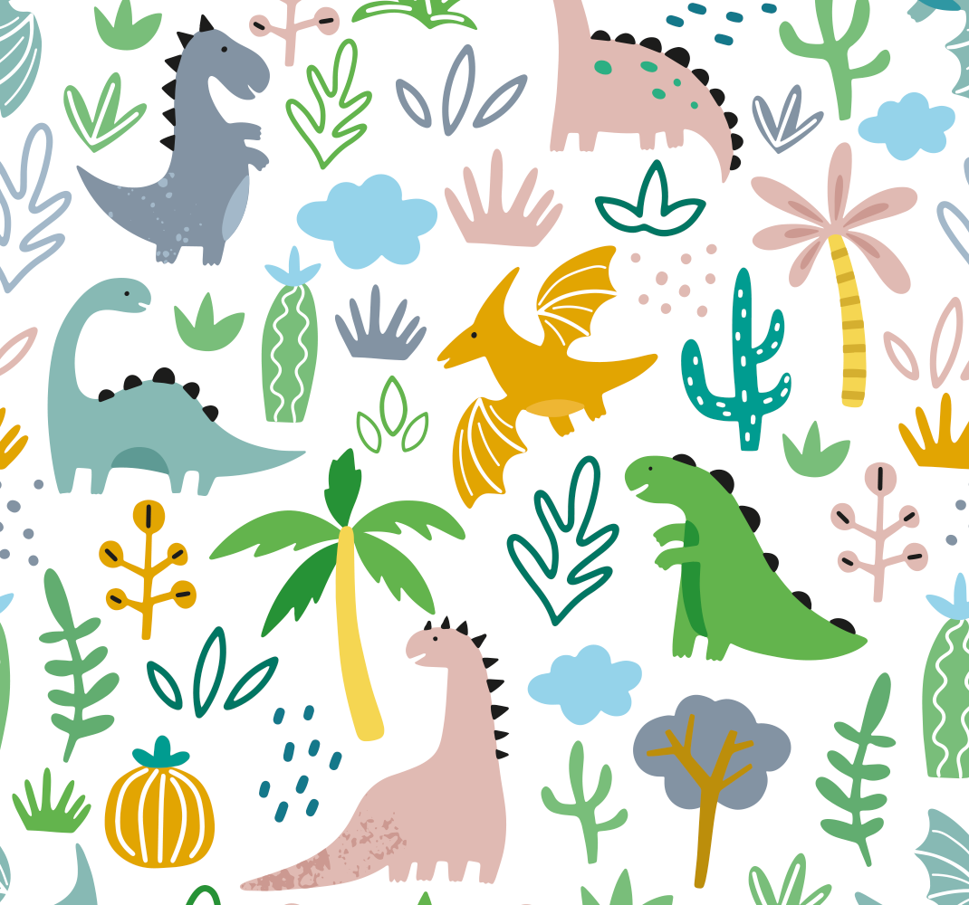 Bedroom vinyl rug in scandinavian jurassic design - TenStickers