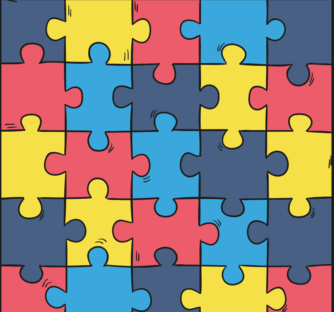 Rainbow puzzle bedroom vinyl rug - TenStickers