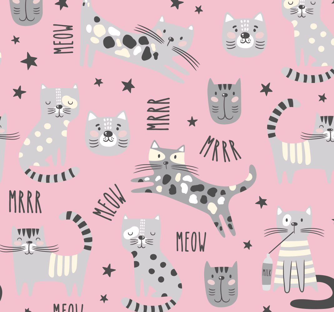 Bedroom vinyl rug for fashionable cats - TenStickers