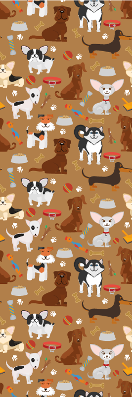 Cute dogs pattern bedroom vinyl rug - TenStickers
