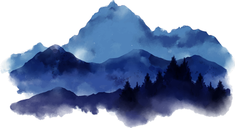 Nature vinyl rug in paper cut mountains design - TenStickers