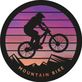 Nature vinyl rug mountain biker mountains - TenStickers