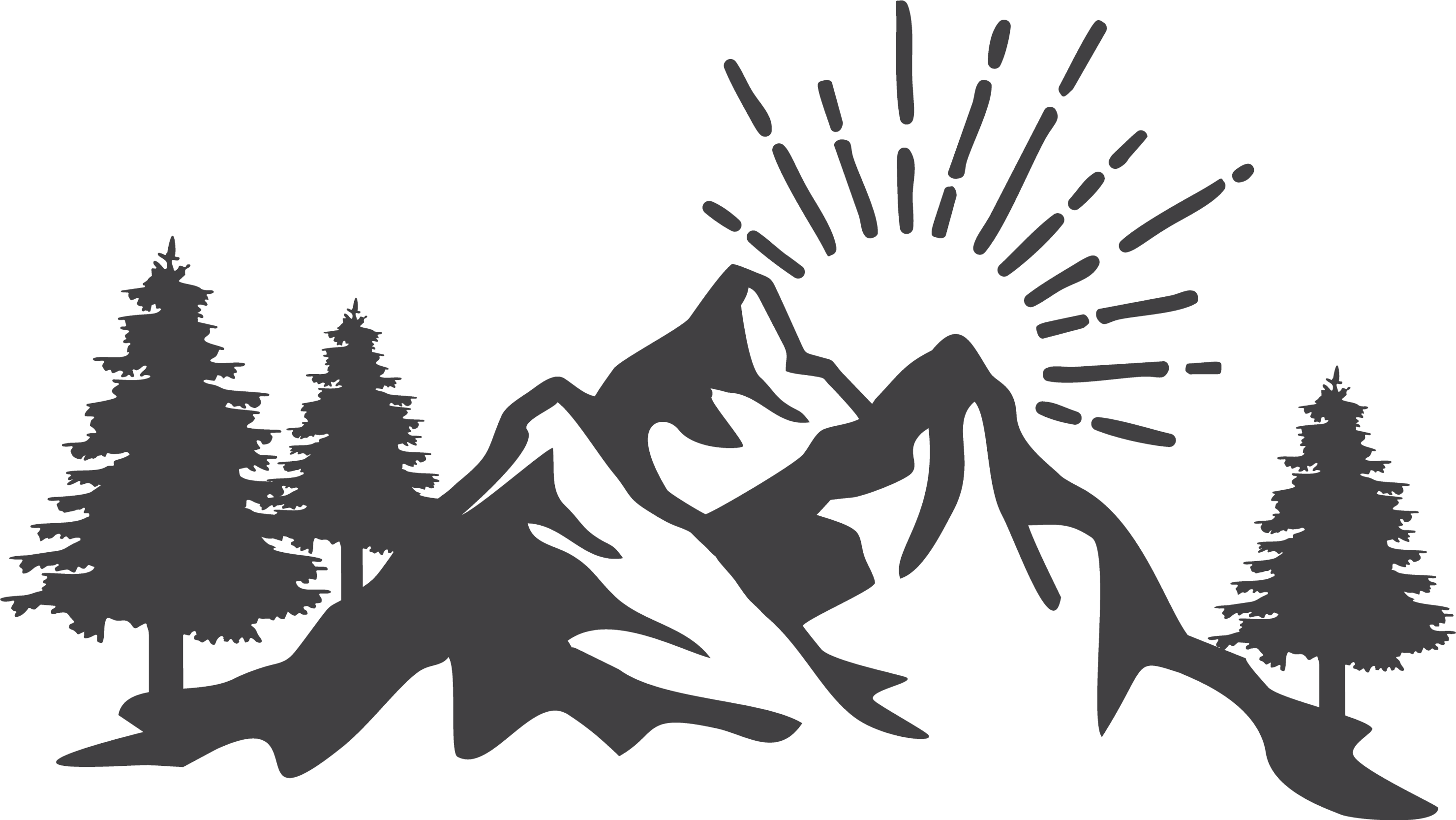 Nature vinyl rug with sun mountain silhouette - TenStickers