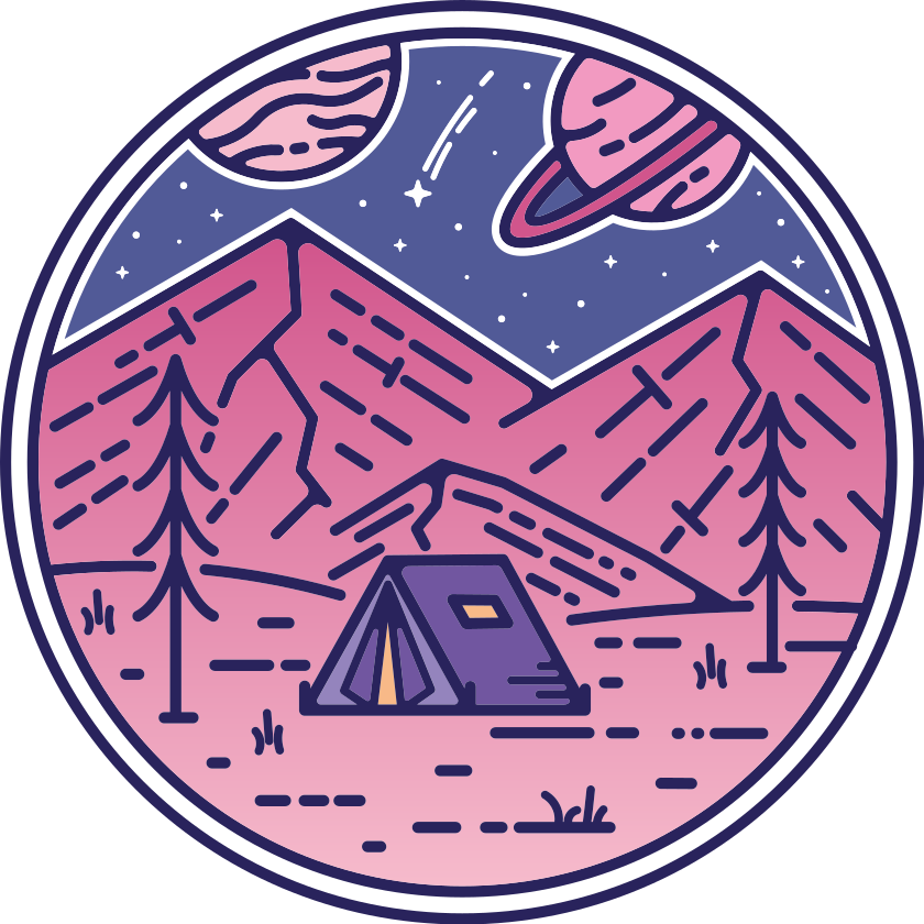 Nature vinyl rug in pink mountains - TenStickers