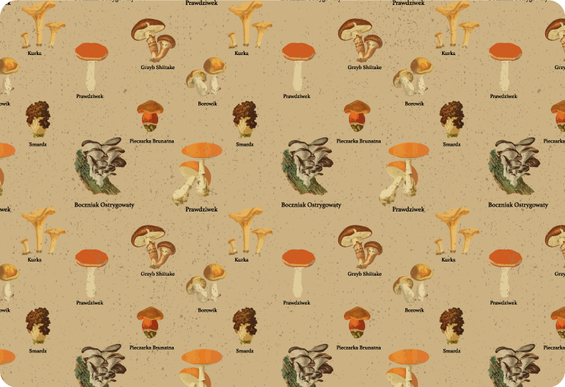 Nature vinyl rug vintage mushroom designs - TenStickers