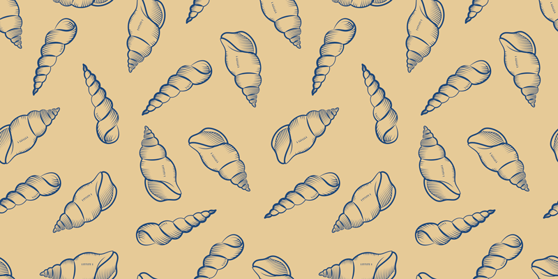 Nature vinyl rug shell pattern design - TenStickers