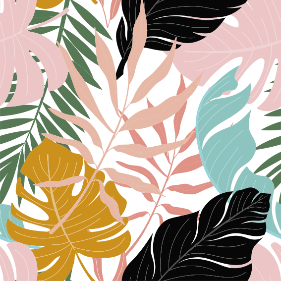 Flower vinyl rug with colorful abstract floral design - TenStickers