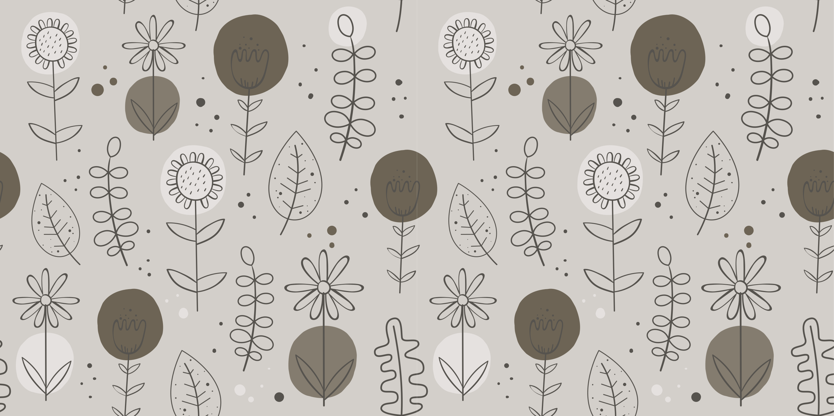 Flower vinyl rug in earthy tones design - TenStickers