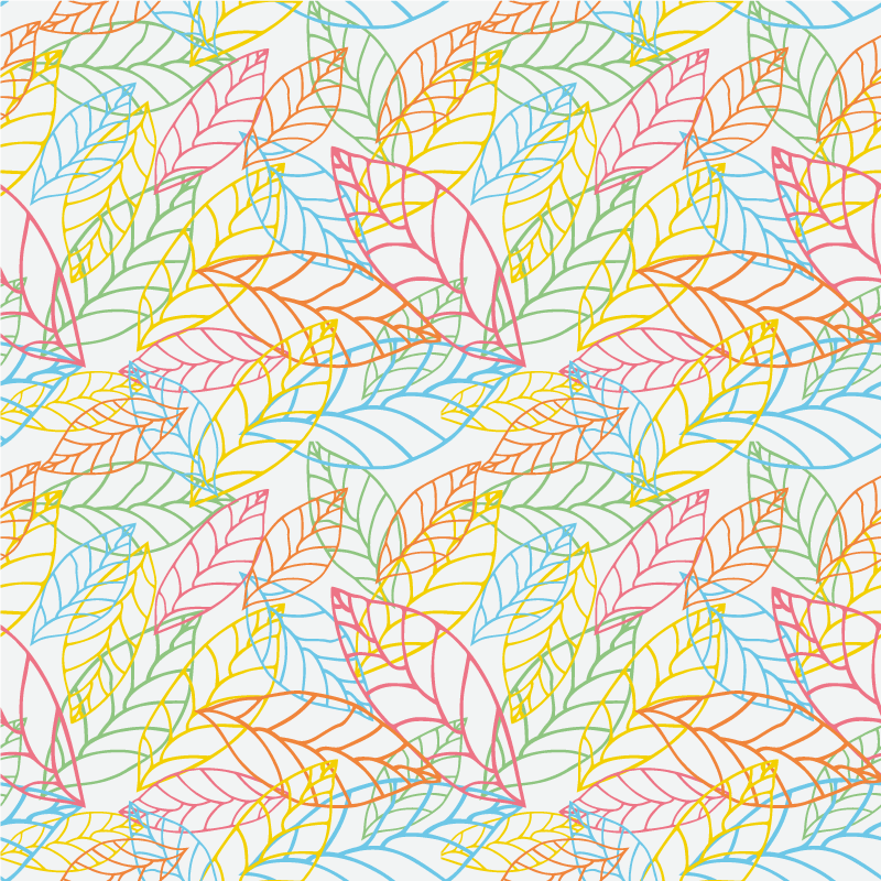 Flower vinyl rug with cute colorful neon leaves - TenStickers