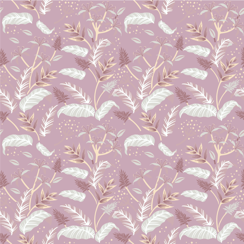 Flower vinyl rug with vintage pink leaf design - TenStickers