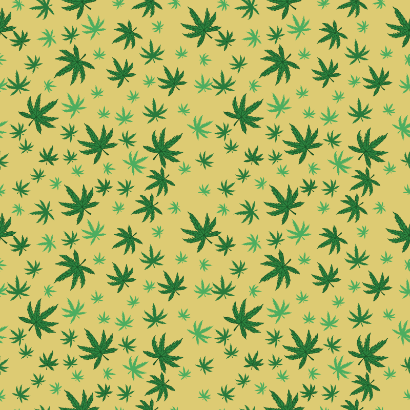 Flower vinyl rug with seamless cannabis design - TenStickers