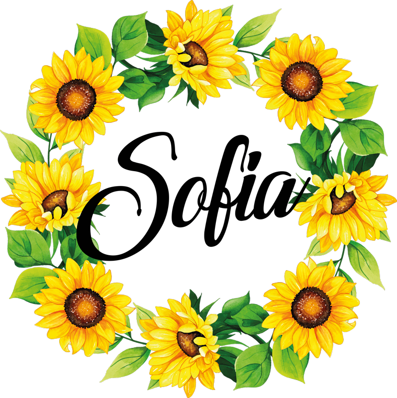 Flower vinyl rug with summer flower crown design - TenStickers
