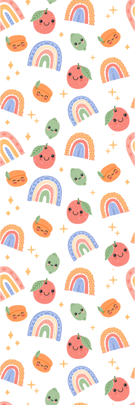 Cute babies fruits with faces bedroom vinyl rug - TenStickers