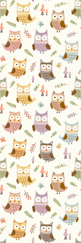 Cute design owls with professions bedroom vinyl rug - TenStickers