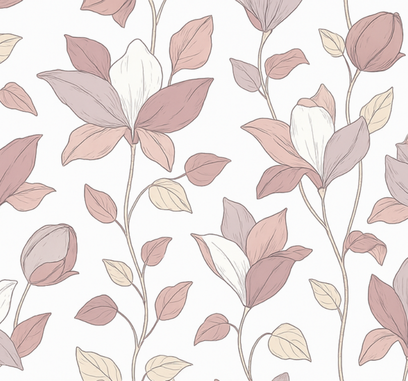 Pink floral bedroom vinyl rug - TenStickers